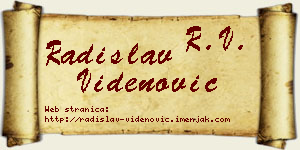 Radislav Videnović vizit kartica